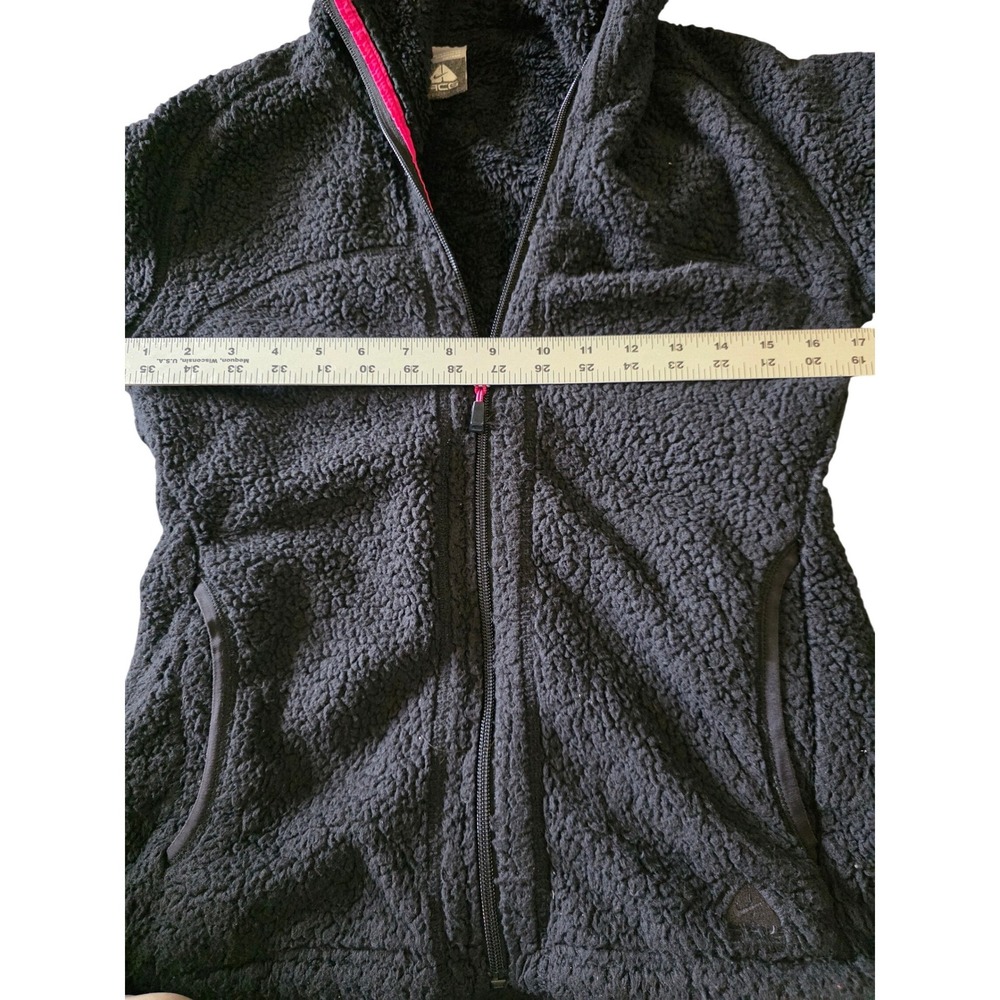 Nike ACG Black Sherpa Fleece Hoodie Full Zip Jacket Womens Small Outdoor Hiking - Picture 5 of 6